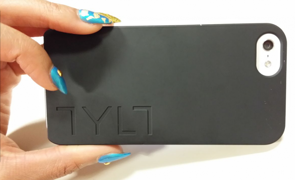 TYLT Energi Sliding Power Case Review iPhone 5 5S and Cases G Style Magazine- back of iphone- tylt logo