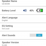 UE Boom App Settings