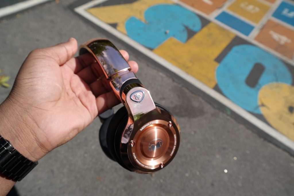 Monster 24K Headphones Rose Gold in Hand 2