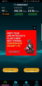 NETGEAR Orbi Mobile Speed Test